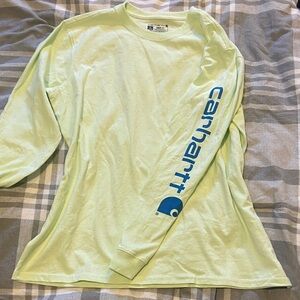 Carhartt Light Green Long Sleeve with Blue Logo